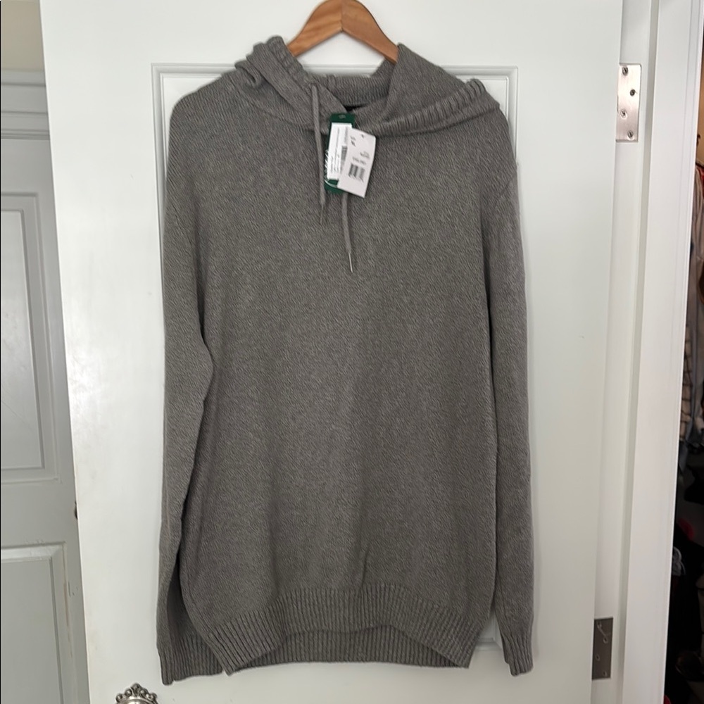 Men’s Gray Hooded Knit Sweater